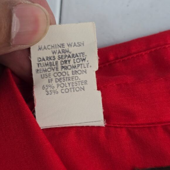 Karman pearl snap button down shirt long sleeve red Wester 15.5 33 M mens USA - Picture 9 of 10